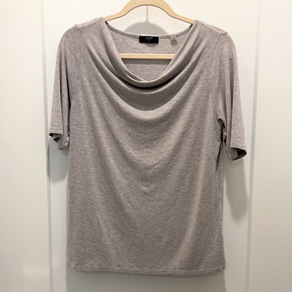 Tahari Stretch Cowl Neck Tee